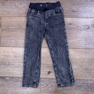 GAP kids Black Washed pull on Knit-Waist Jeans
